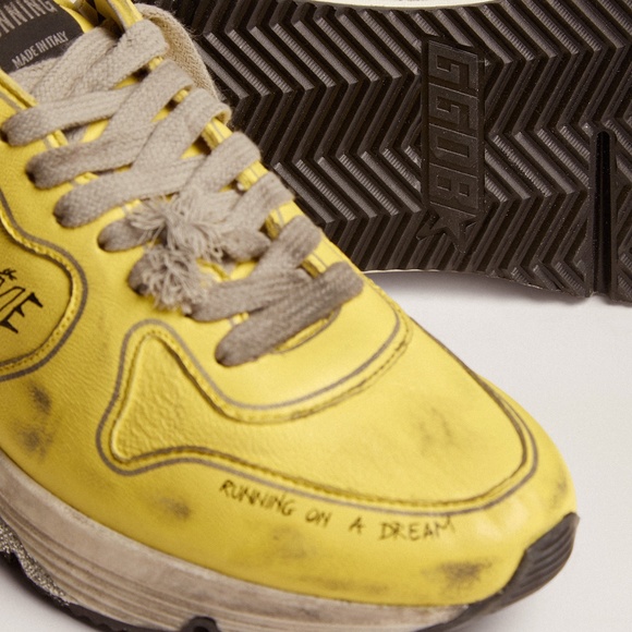 GOLDEN GOOSE WMNS Running Sole in Yellow Nappa with pink glitter star US8/EU38 - Picture 4 of 10